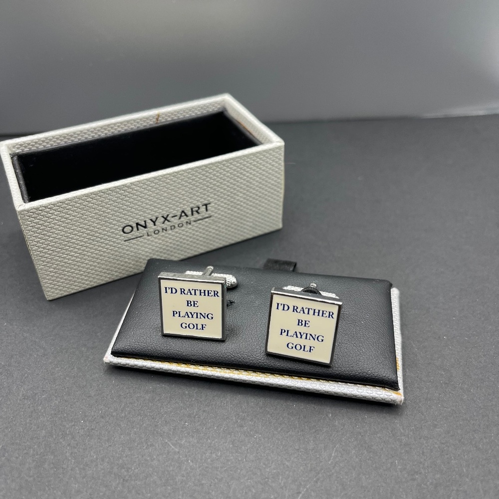 GOLF CUFFLINKS - Onyx Art - London . Brand new!